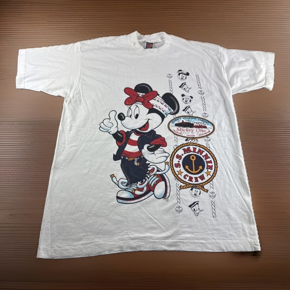 Vintage Mickey Unlimited T-Shirt Made in USA Minnie Mouse Jerry Leigh Boat OSFA